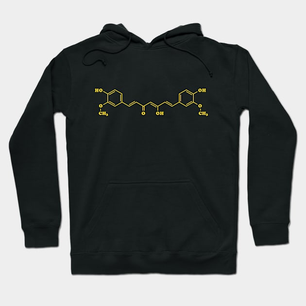 Turmeric Curcumin Molecular Chemical Formula Hoodie by tinybiscuits